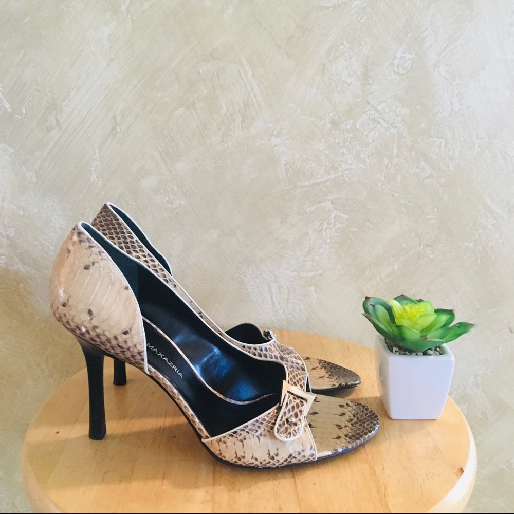 BCBG Maxazria Snake Print Heels